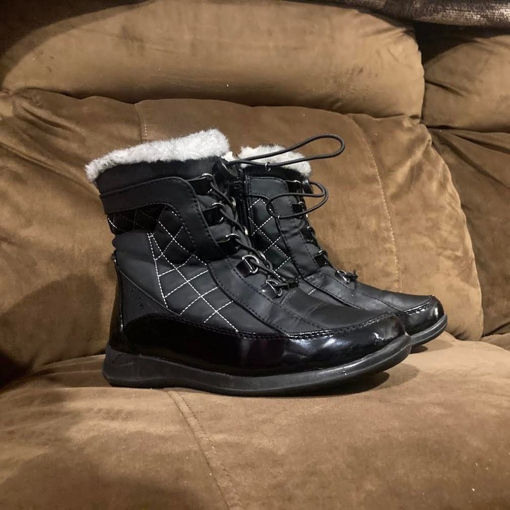 totes Womens Lisa Round Toe Ankle Cold Weather Boots, Black, Size 7